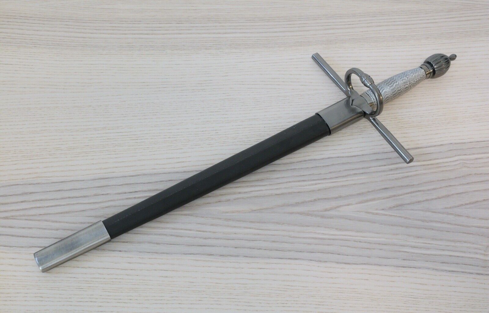 22” Mini Rapier Short Sword Wire Wrapped Handle Hilt Hard Sheath Double Edge 