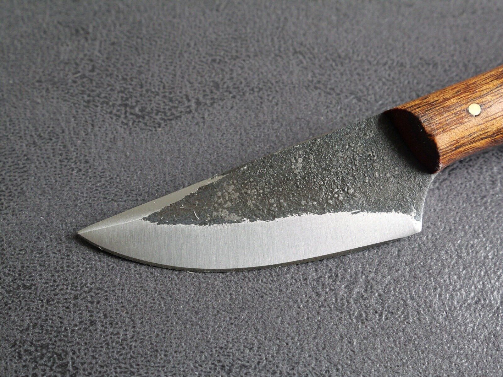 7” Kiradashi Knife Carbon Steel Full Tang Hand Forged Wood Handle Leather Sheath