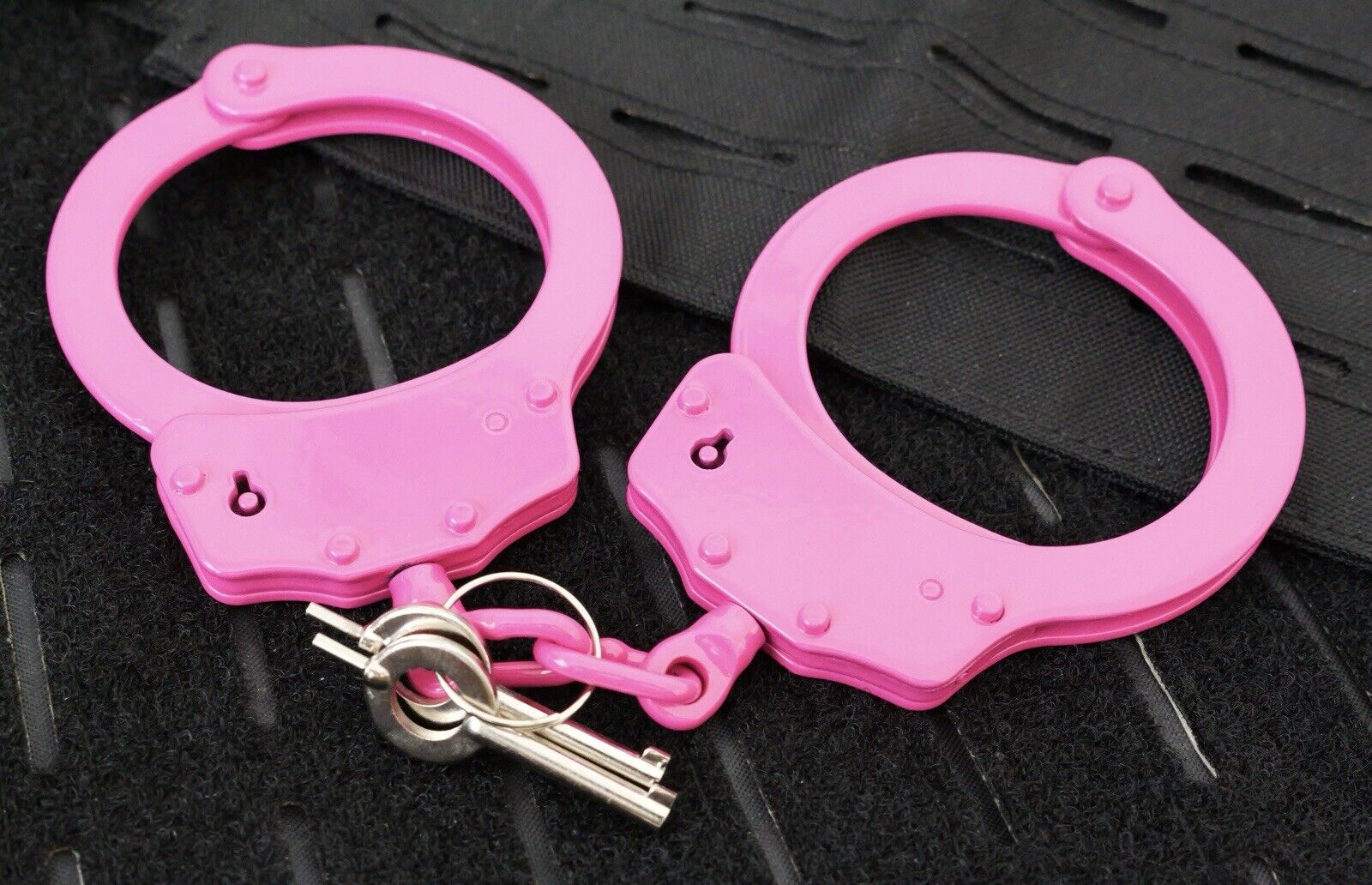 Pink Hand Cuffs Ladies Law Enforcement Security Heavy Duty Cuffs Pink Keys Lock