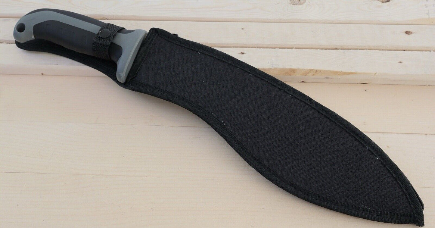 Kukri Machete Black Sawback Tactical Small 16” Nylon Sheath Belt Loop Sharp