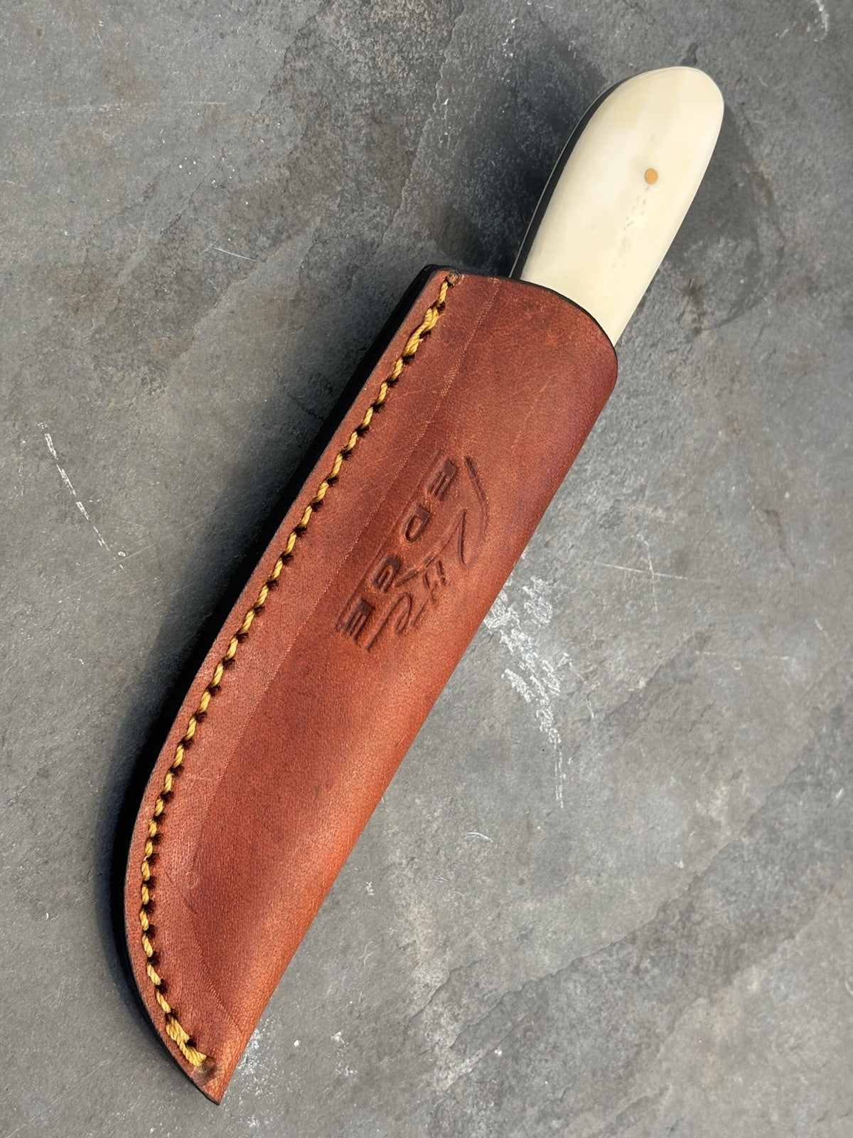 7” Fixed Blade Knife Leather Sheath High Carbon Steel Knife Handmade Thick