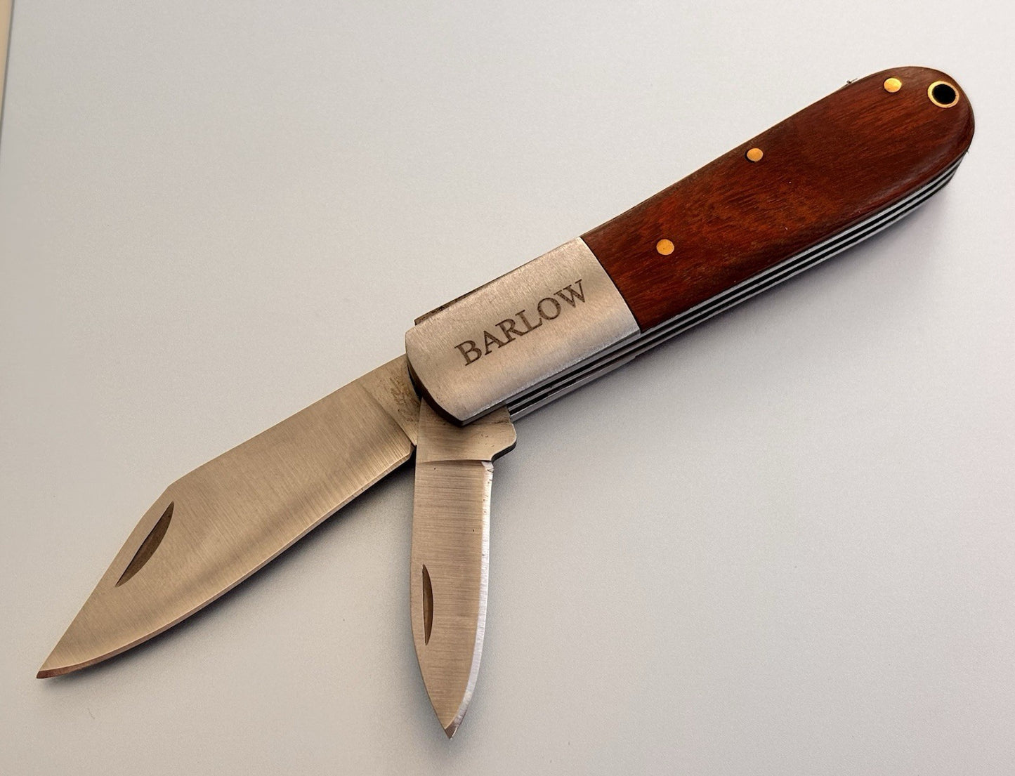 Barlow Vintage Retro Pocket Knife 2 Blades Sharp Stainless Steel Wood Handle