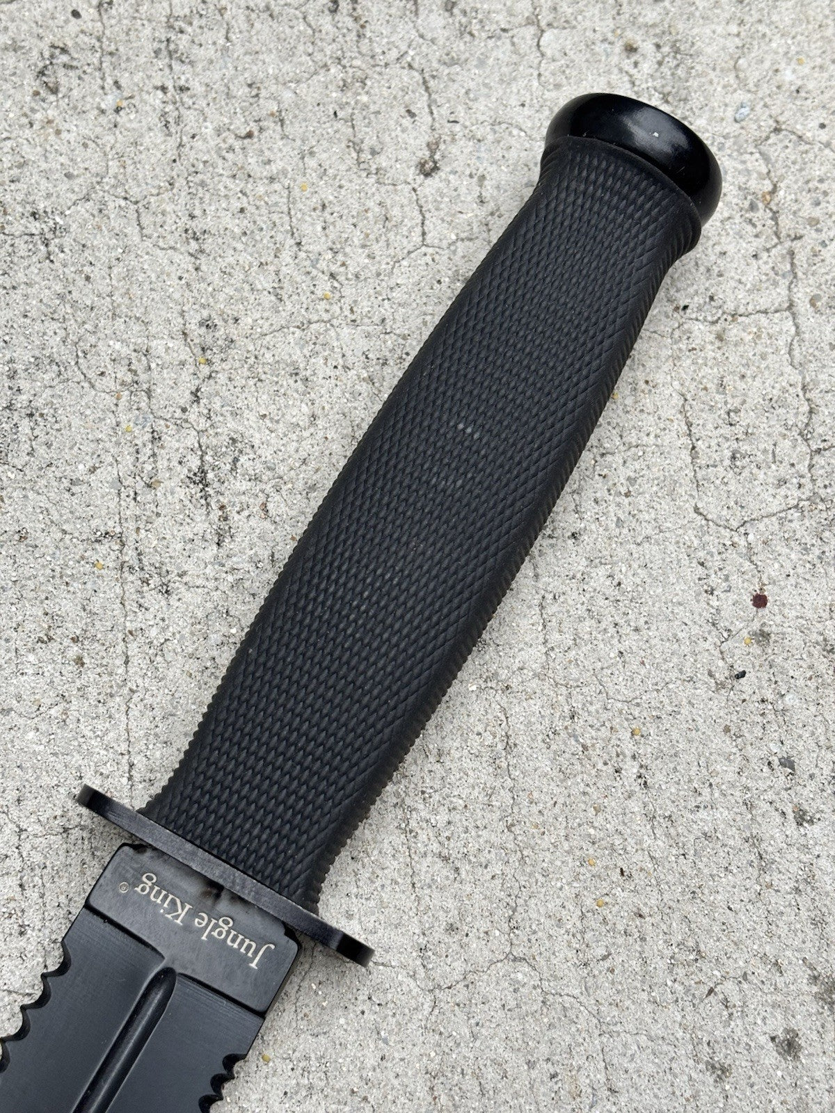 12” Spear Point Double Edge Stealth Black Fix Blade Knife Rubber Grip Full Tang