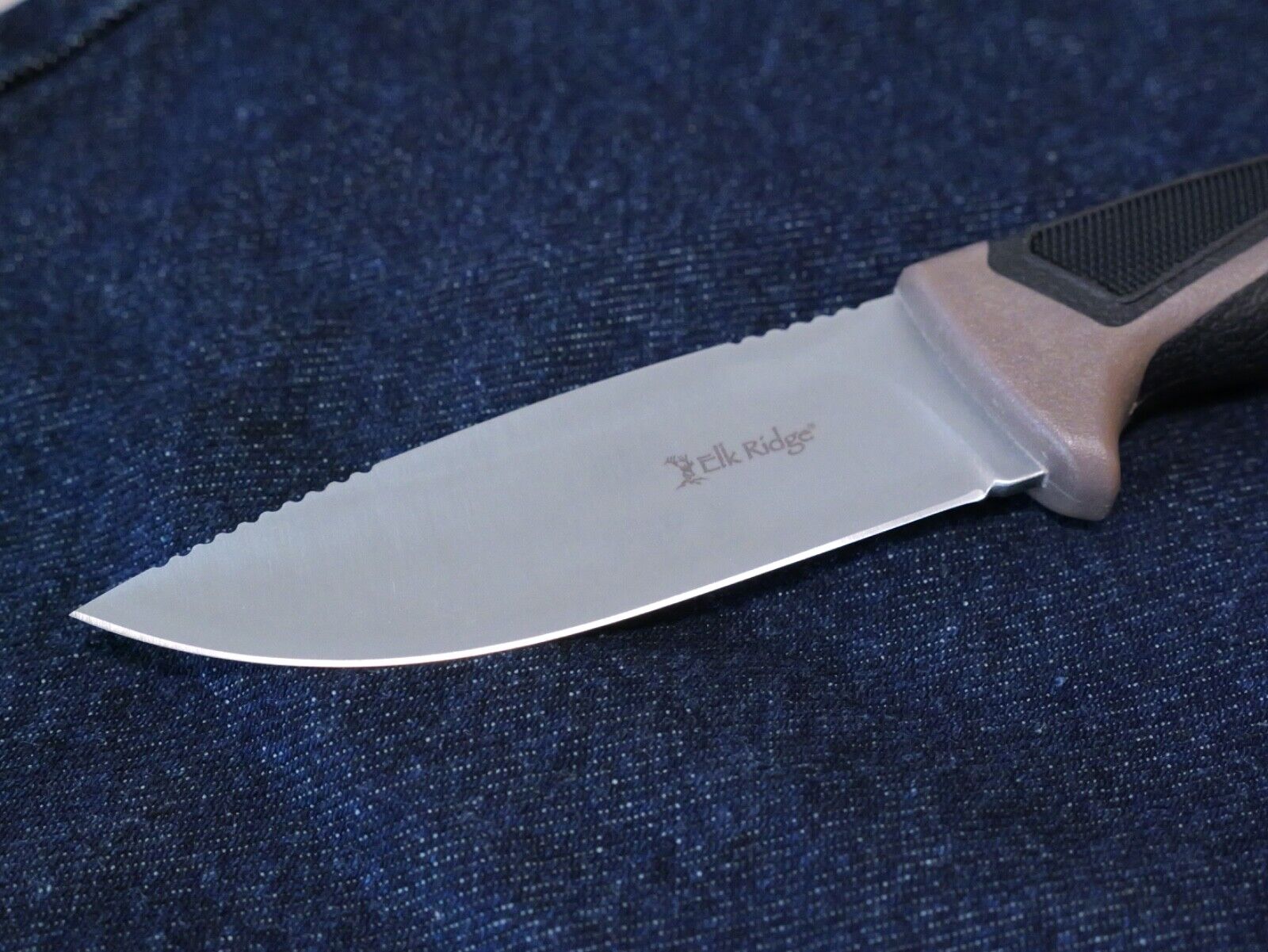 Elk Ridge Survival Knife Fixed Blade 9" Rubber Handle Fire Starter Full Tang EDC