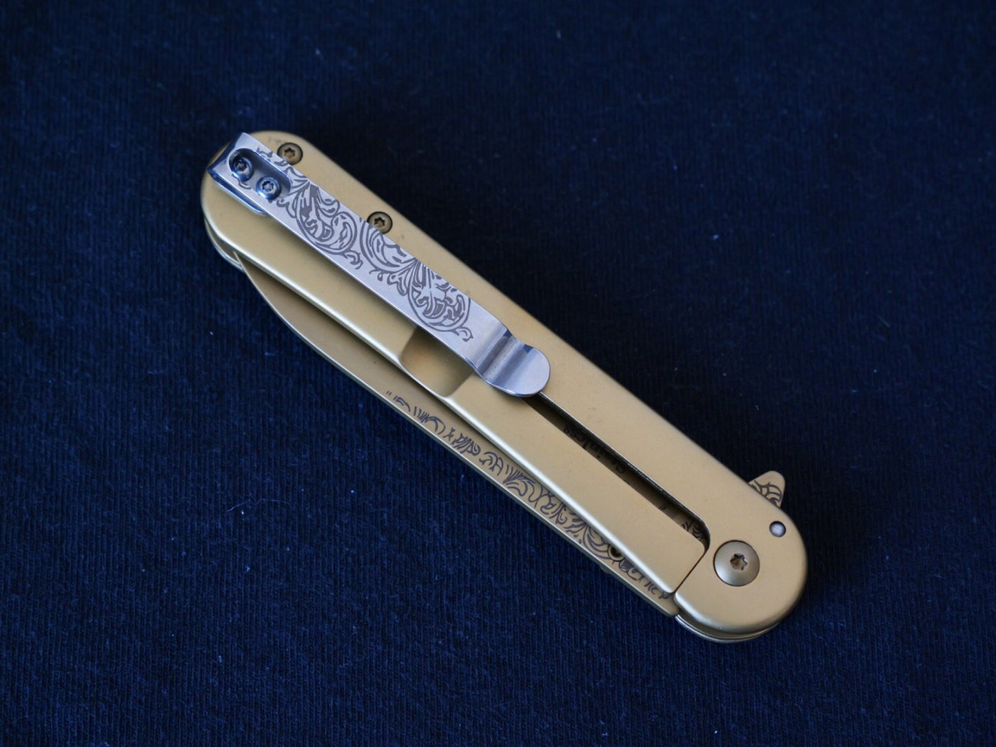 Gold Eagle Spring Assist Pocket Knife Victorian Era Style Ornate Full Metal 8”
