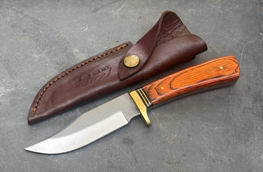 8” Fixed Blade Knife Leather Sheath High Carbon Steel File Knife Handmade Thick