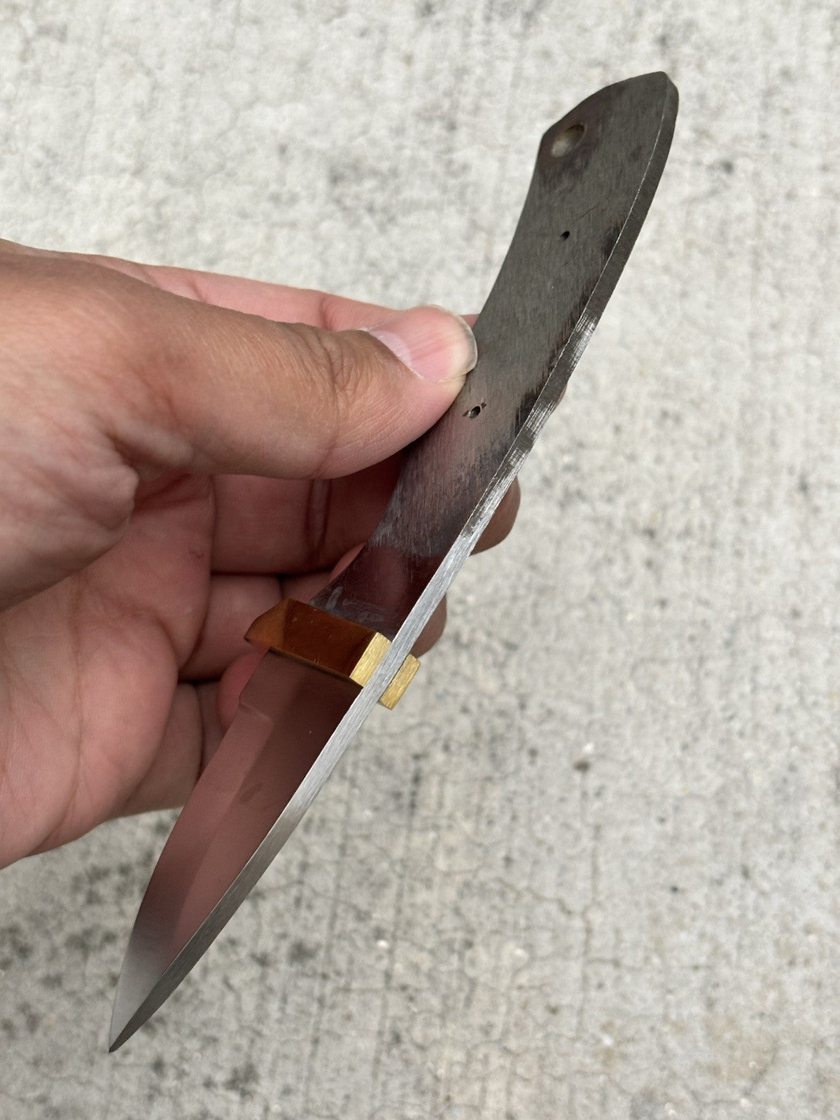 6” Fixed Blade Chode Knife 2 Inch Blade Full Tang Blank DIY Brass Hilt