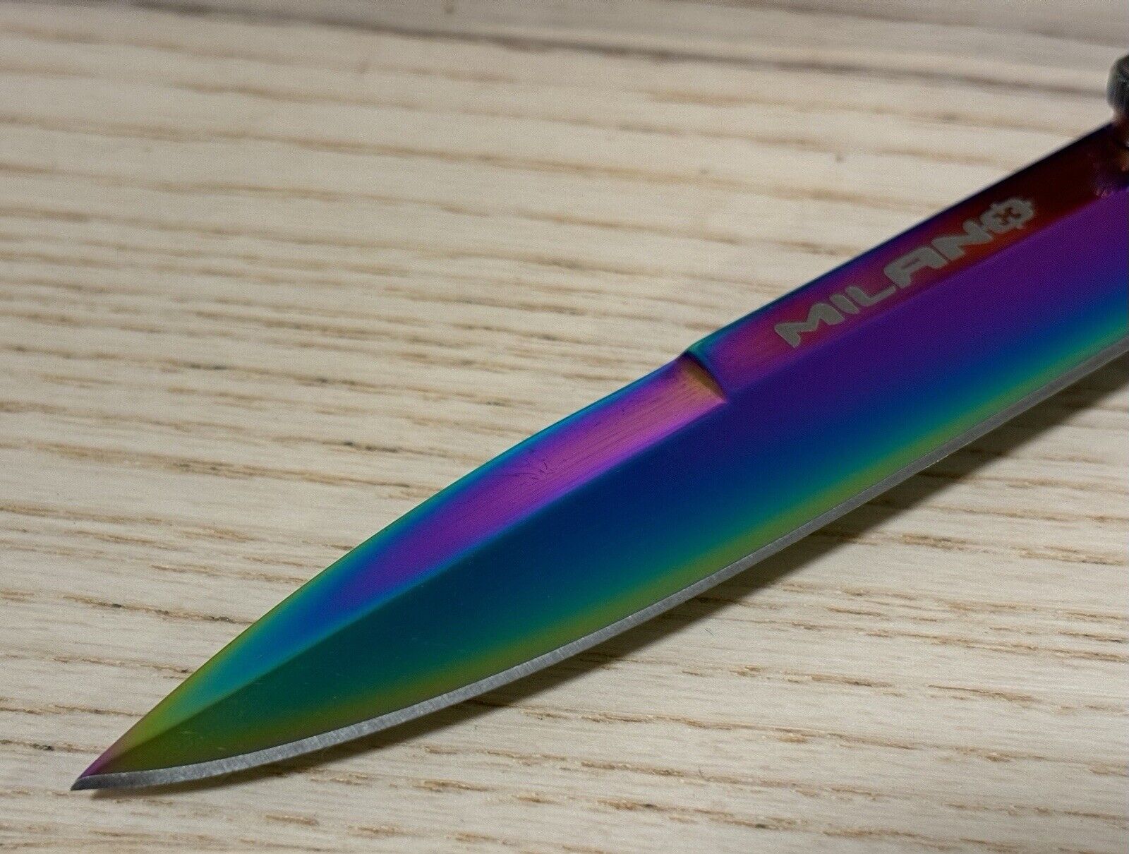 9” Full Size Pocket Knife Spring Assist Milano Metal Handle Spear Point Ti Color