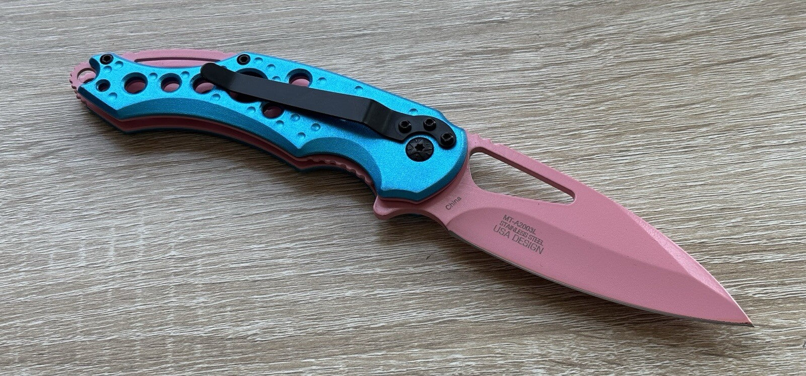 ✨PINK✨ Pocket Knife Spring Assist Ladies 💅 Pretty Girly Blue 