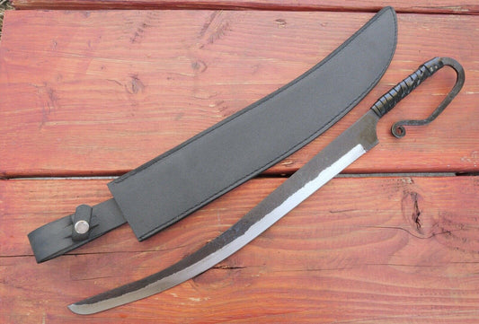 21” Short Sword Carbon Steel Rustic Heavy Duty Sharp Middle Ages Leather Sheath