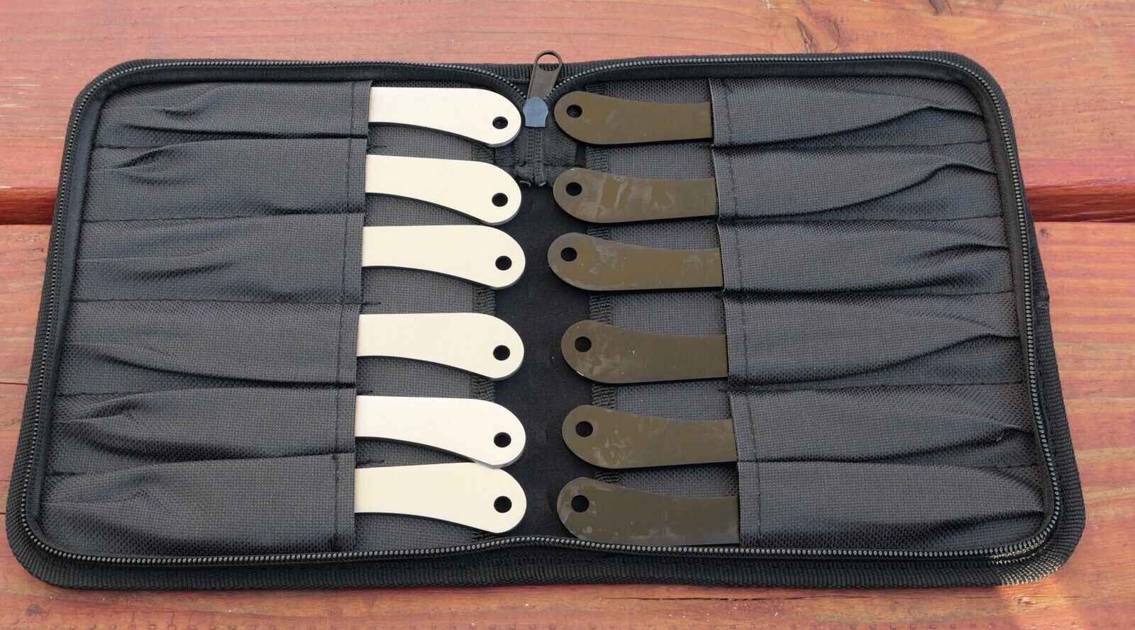 6” Throwing Knife Set 12 Pcs Rival Competition 2 Colors Black Chrome Balanced