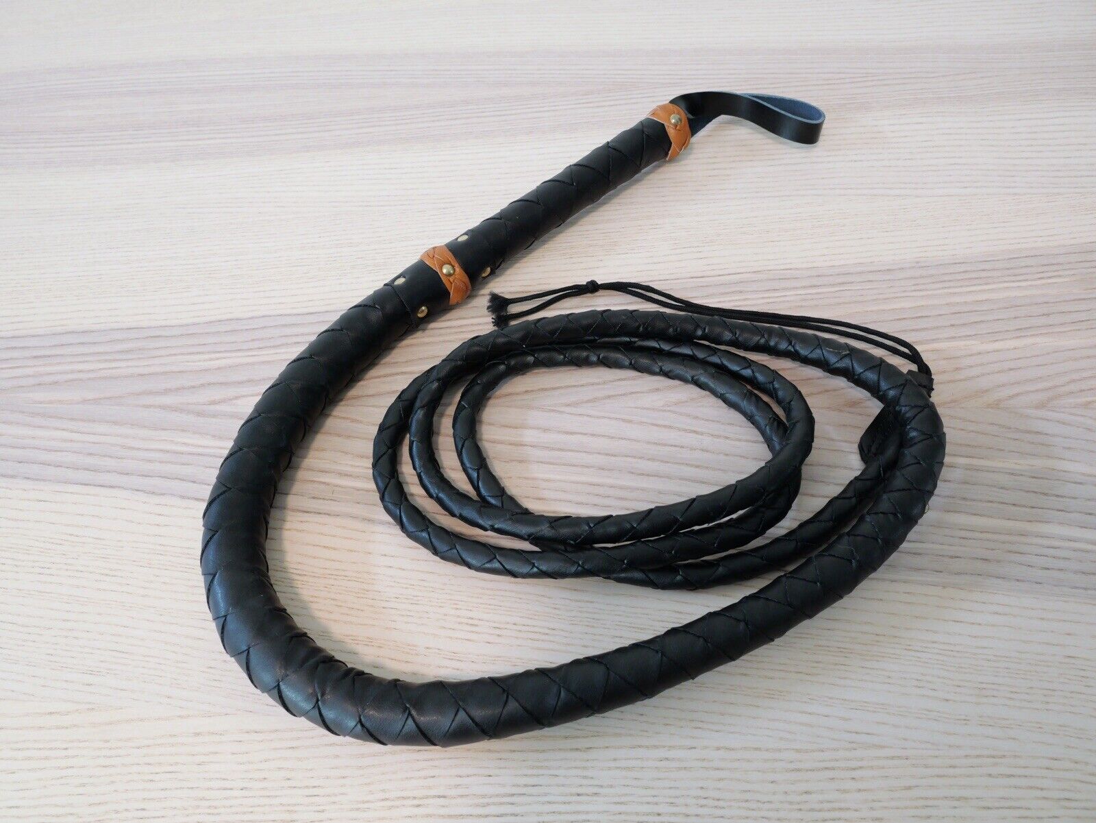 9’ Leather Whip Heavy Duty Authentic Crackle LOUD Cosplay Renaissance Fair