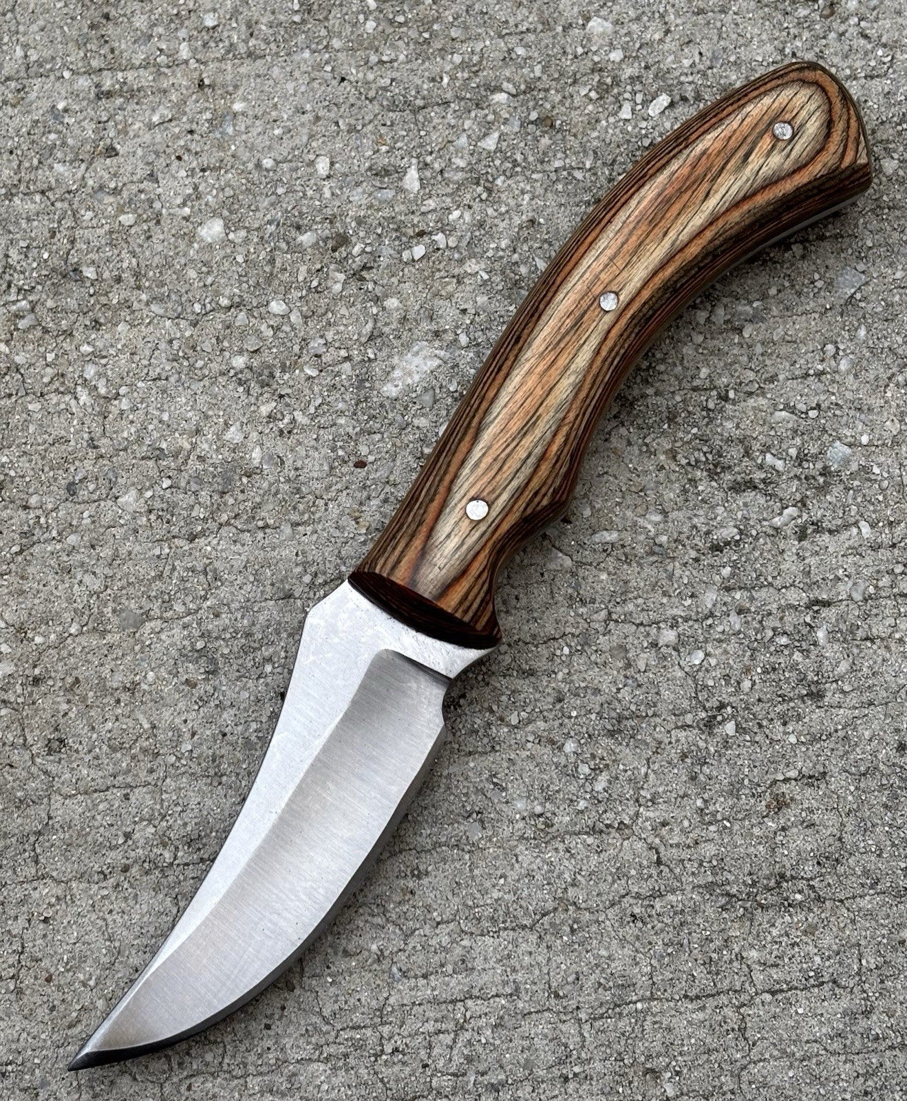 8” Fixed Blade Knife Full Tang Wood Handle Leather Sheath Hand Forged Sharp