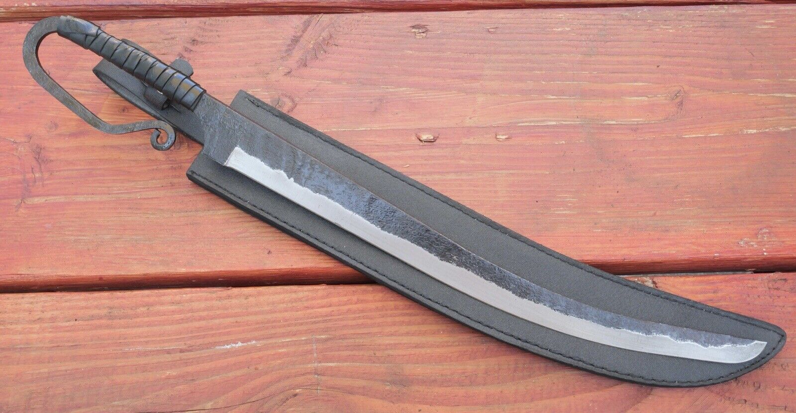 21” Short Sword Carbon Steel Rustic Heavy Duty Sharp Middle Ages Leather Sheath