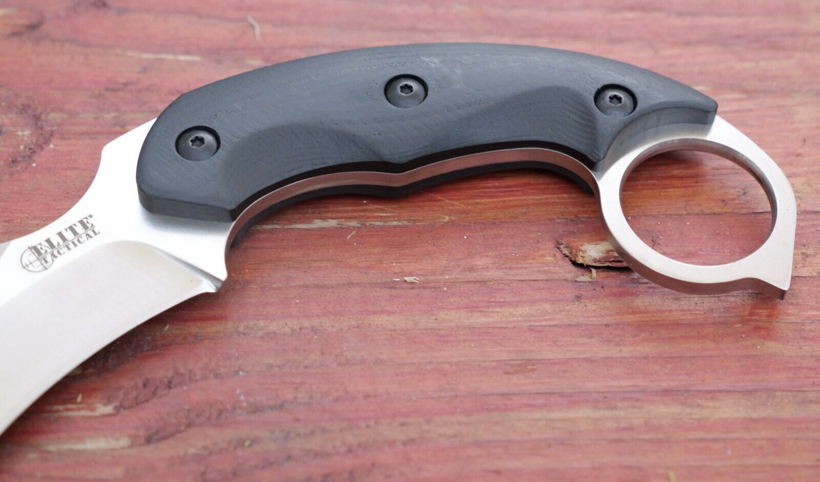 7” D2 Steel Karambit Kydex Sheath Full Tang Carbon Fiber Handle Horizontal Carry