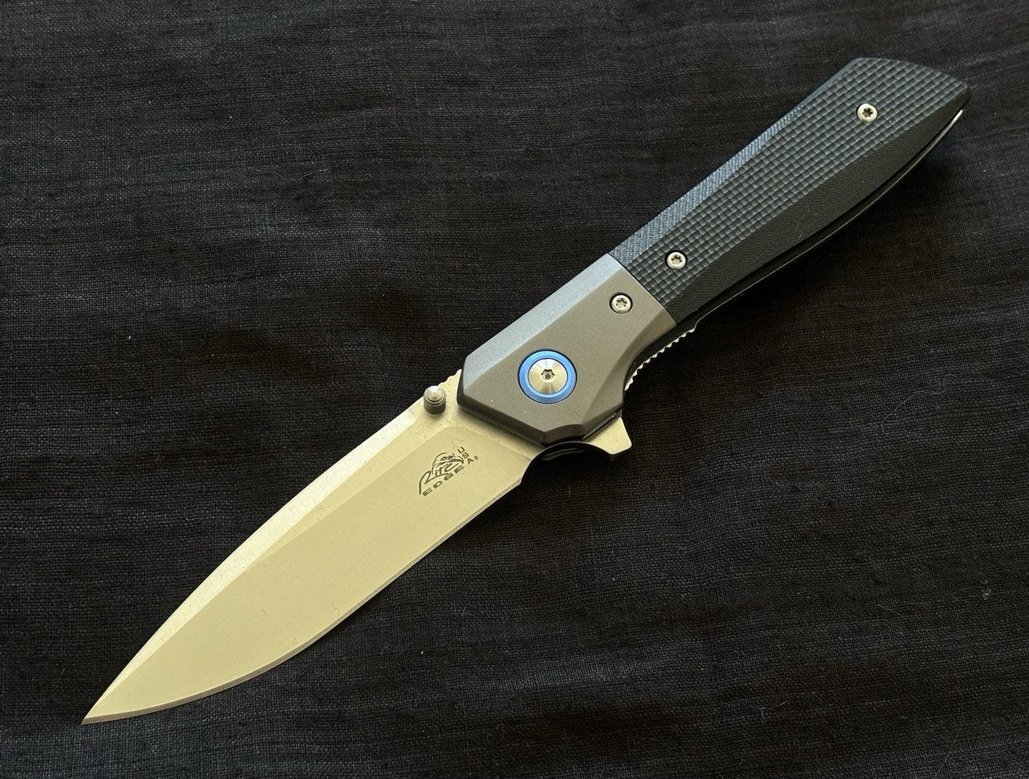 8cr13mov Ball Bearing Pocket Knife High Quality Sharp Titanium Micarta Handle
