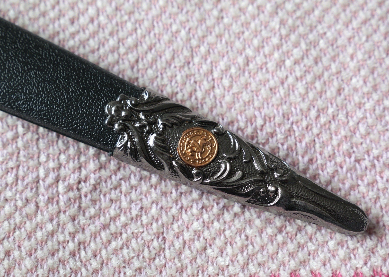 14” Knights Templar Dagger Ornate Gold Pewter Finish Stainless Steel Blade