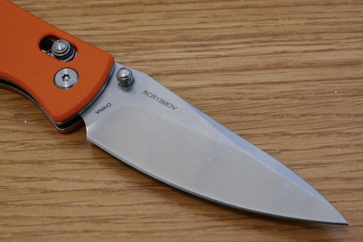 Full Size Folding Pocket Knife Safety Orange Work Knife Deep Carry Clip 8CR13