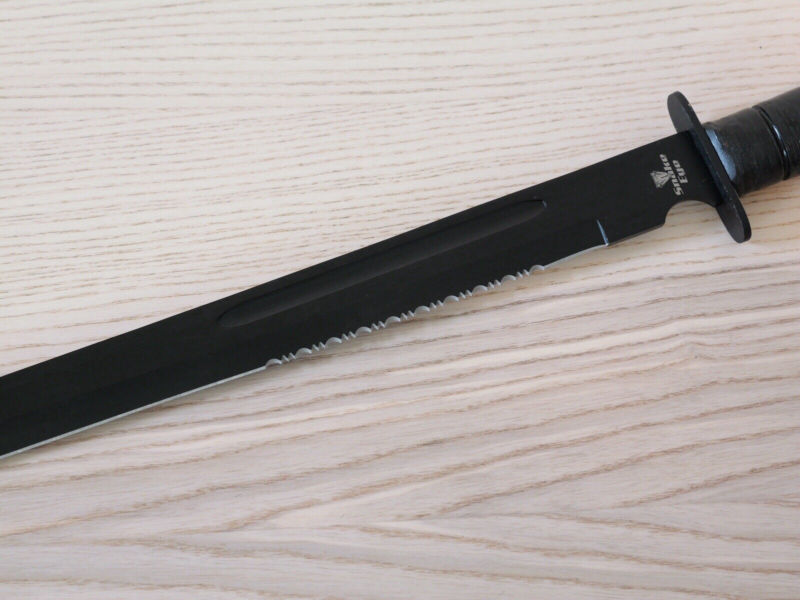 28” Combat Sword Tanto Full Tang All Black USMC Style Serrated Sharp Stealth