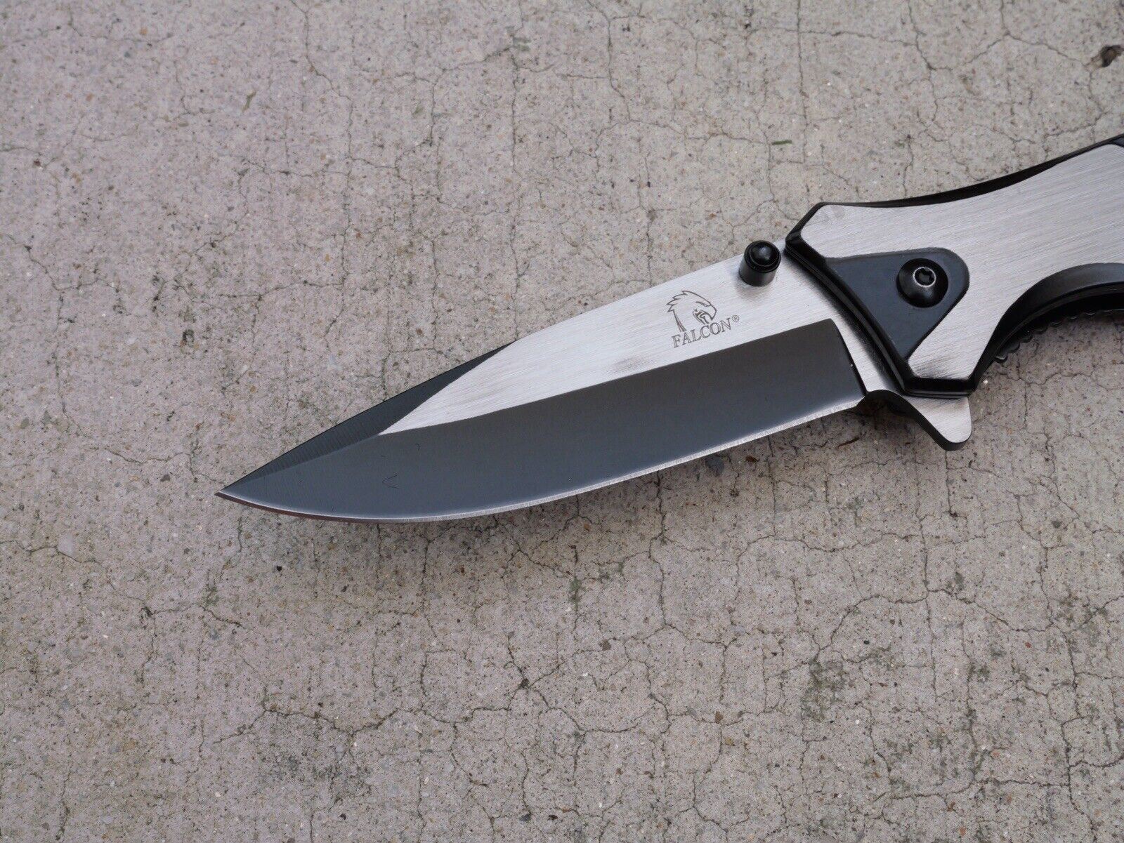 Skull Punisher Pocket Knife All Metal Full Size Window Punch Spring Assist Black