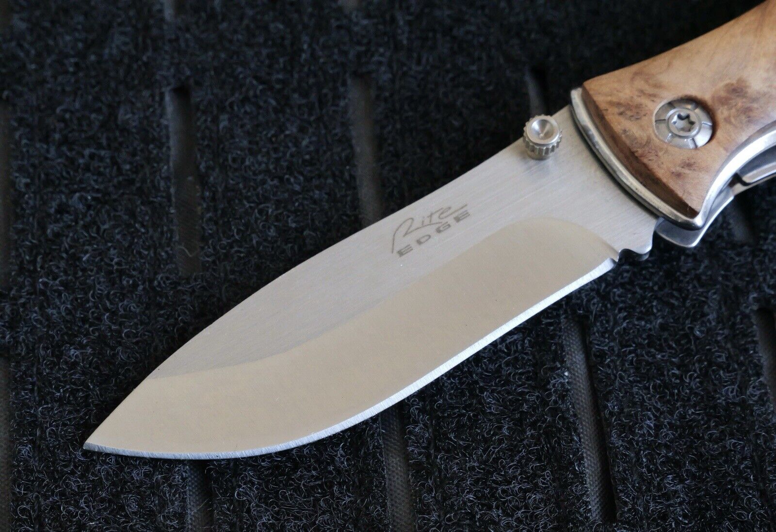Manual Folding Pocket Knife Burlwood Stainless Steel Belt Clip Sharp Quality Edc