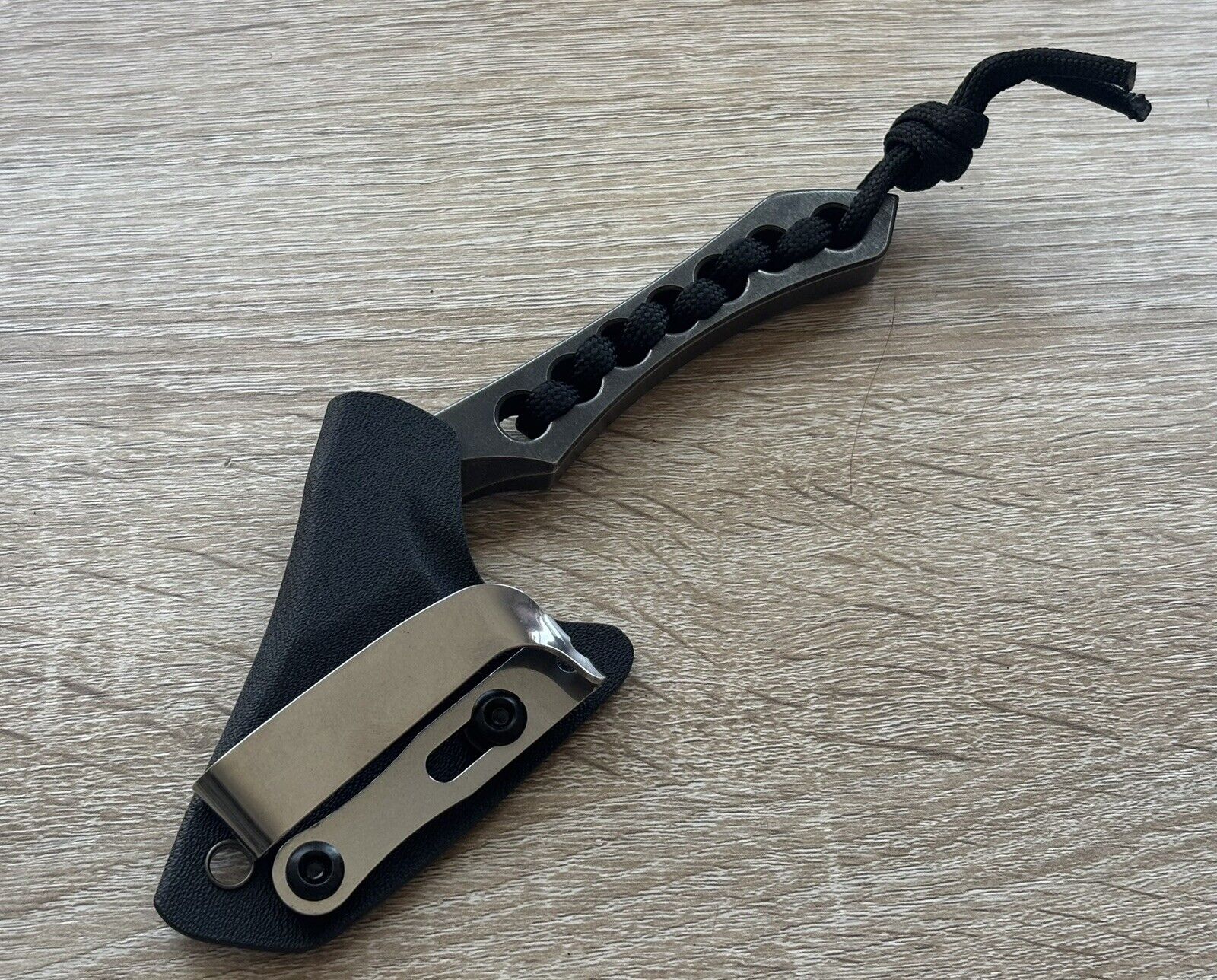Mini Hatchet Kiradashi Knife Fixed Blade Kydex Sheath 61hrc 9cr18mov 10mm Thick