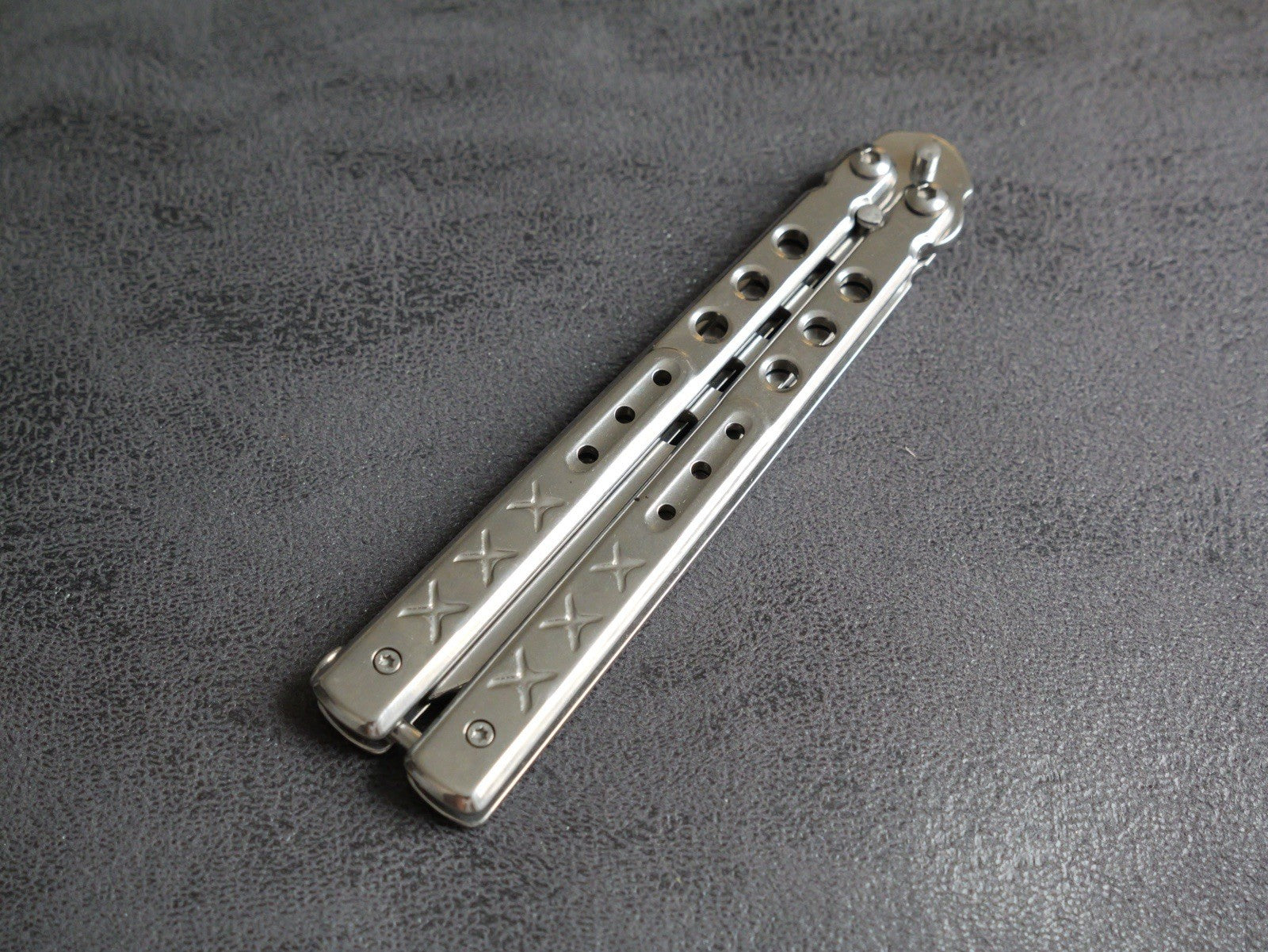 5.5" TRAINING BUTTERFLY Balisong Practice Chrome  Flip Trick Toy Blunt