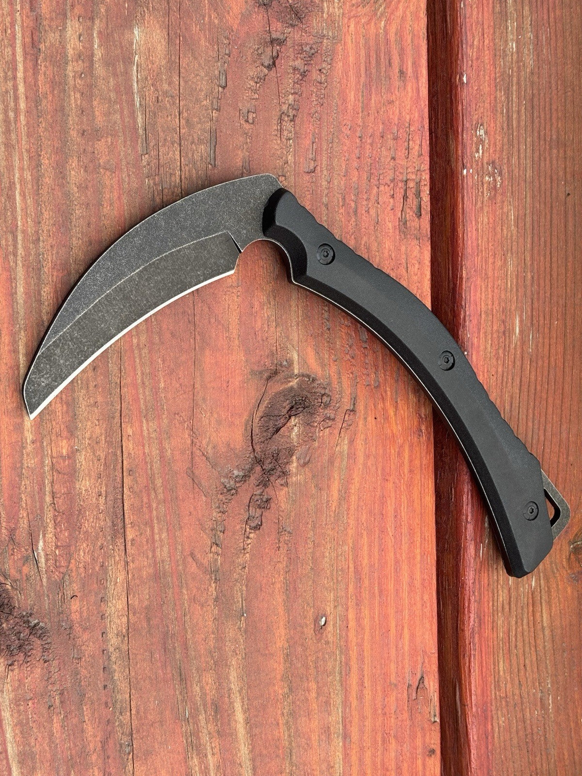 Tactical Scythe Kama Full Tang Sheath Modern 3.5” Blade 7.5” Handle Black