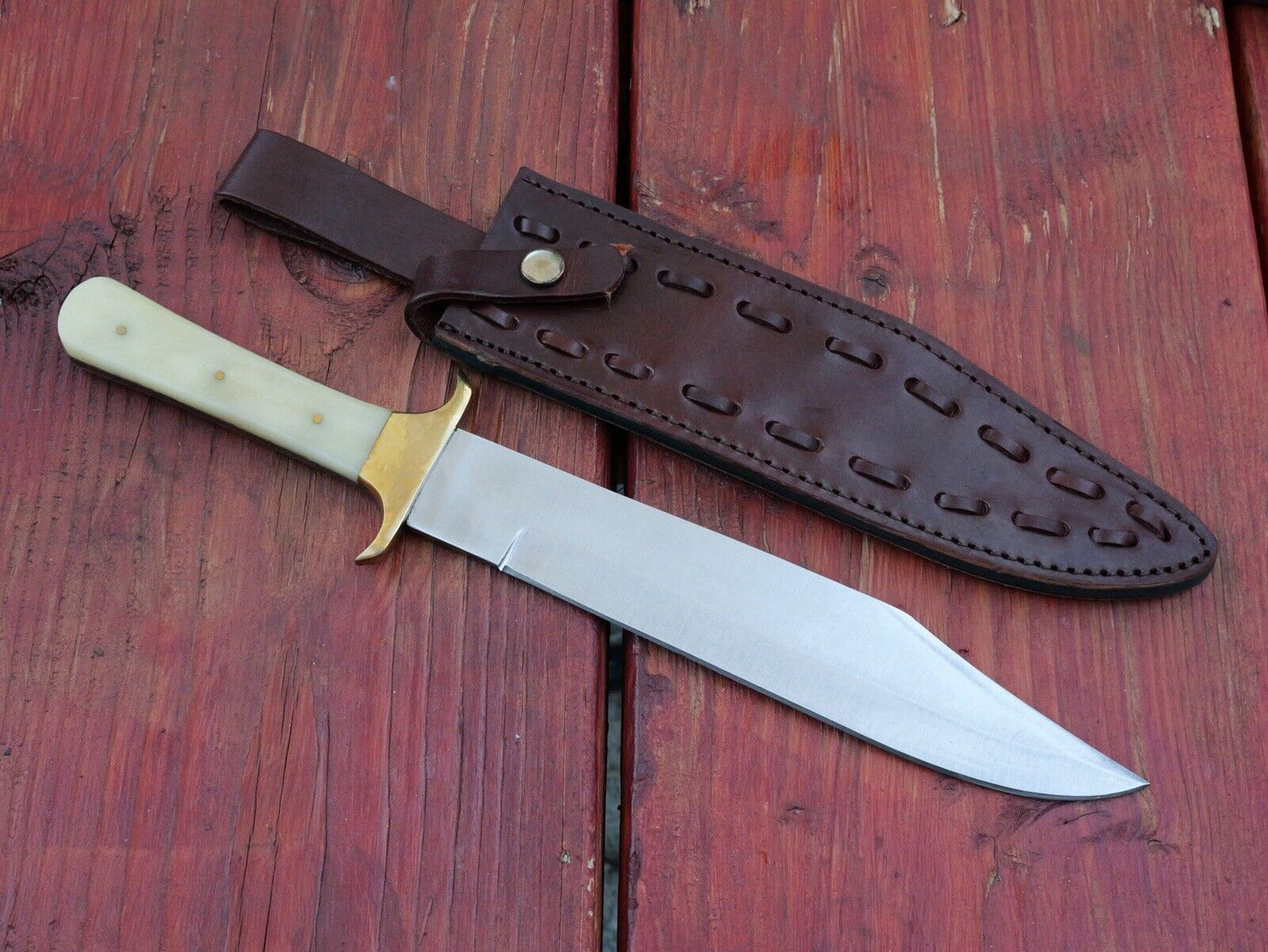 15” Fixed Blade Knife Carbon Steel Full Tang Heavy Duty Indestructible Sharp Edc