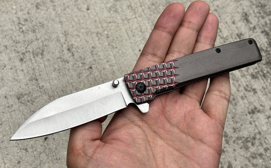 Modern Pocket Knife 8”Spring Assist Full Metal Deep Carry Clip Sheepsfoot Blade