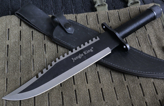 15” Survival Knife Fixed Blade Survival Kit Rambo Black  10” Blade Serrated Back