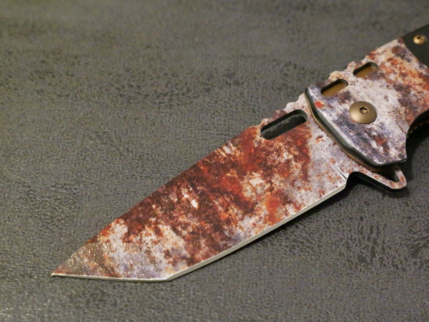 Full Size Pocket Knife Modern Design Spring Assist Tanto Camo Black Pocket Clip