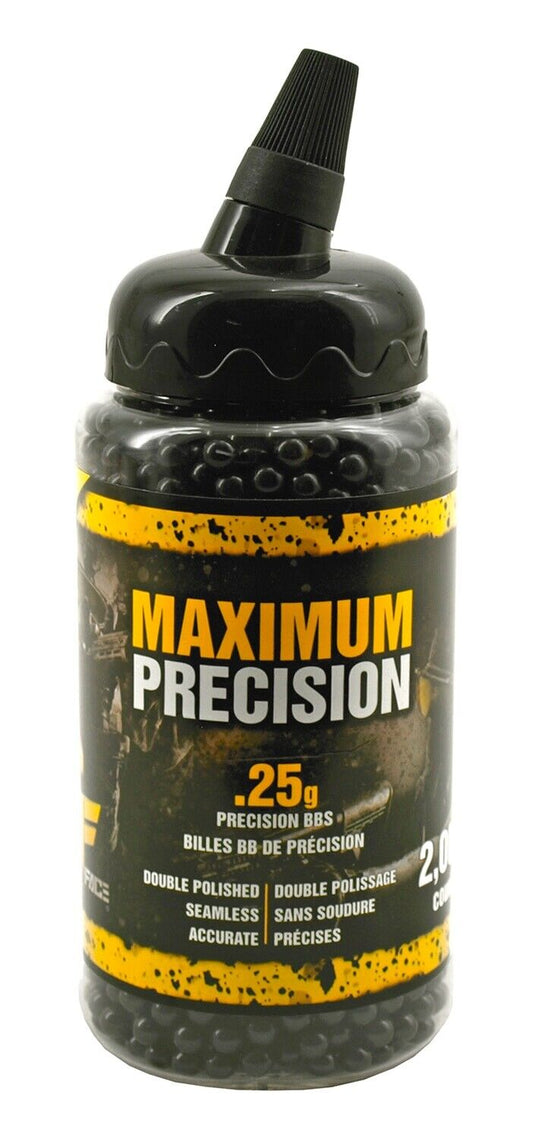 2,000 ct. Maximum Precision .25g Airsoft BB High Polished AEG Electric Airsoft
