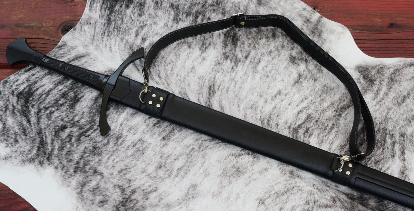 47” Medieval Longsword Dark Knight Black Sharp Battle Ready Double Edge 1065
