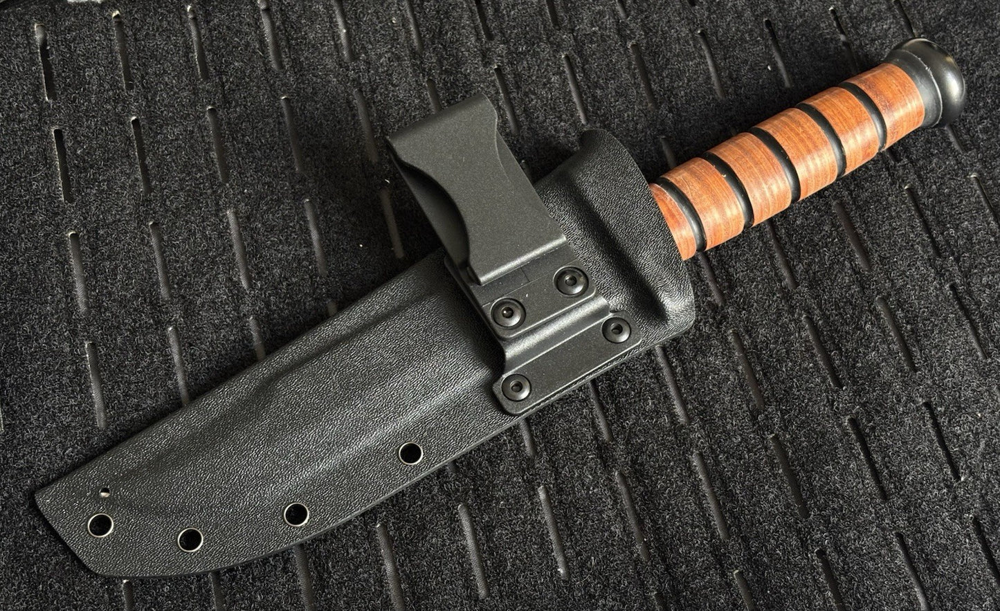 13” Tanto Combat Knife Military Marines Kydex Sheath Horizontal Carry Black Kbar