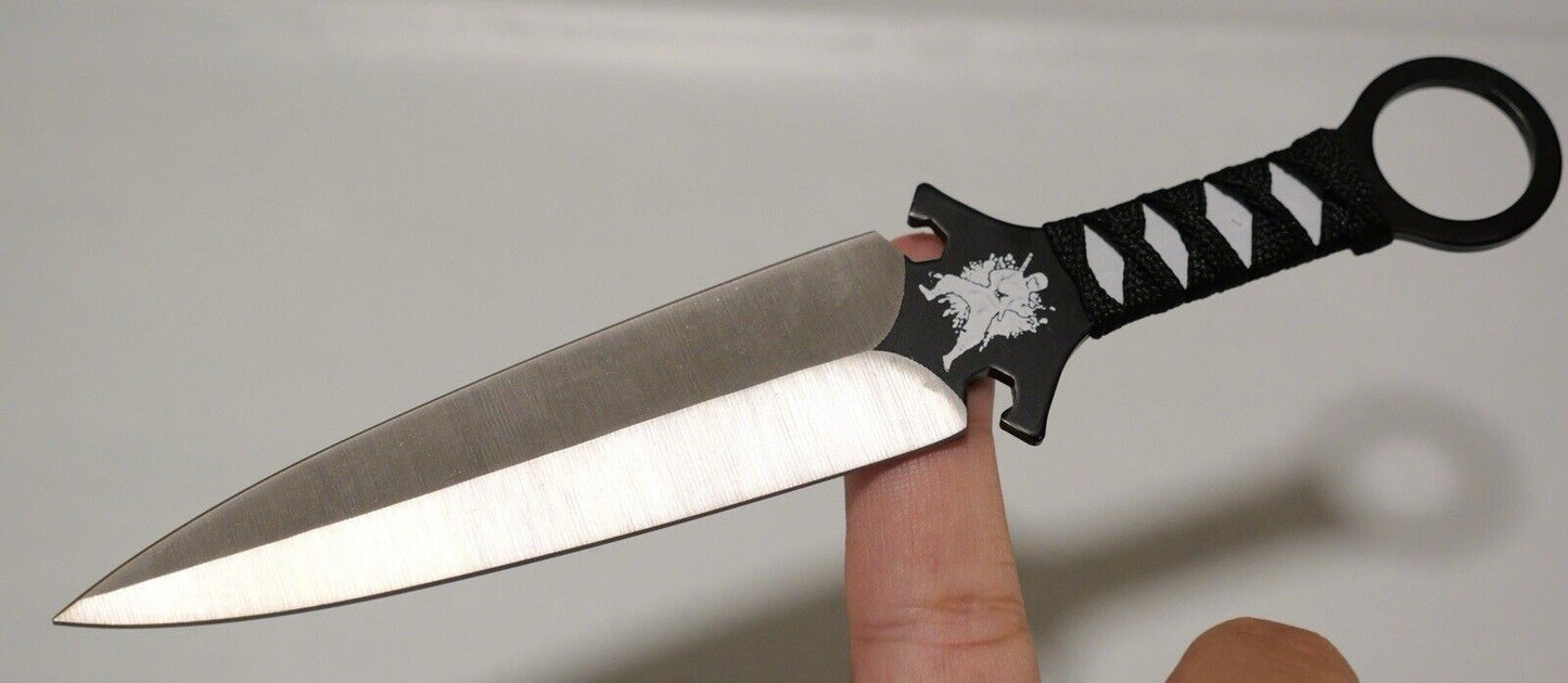 9” Throwing Knife Set Ninja Kunai Black Tactical Stealth Perfectly Balanced