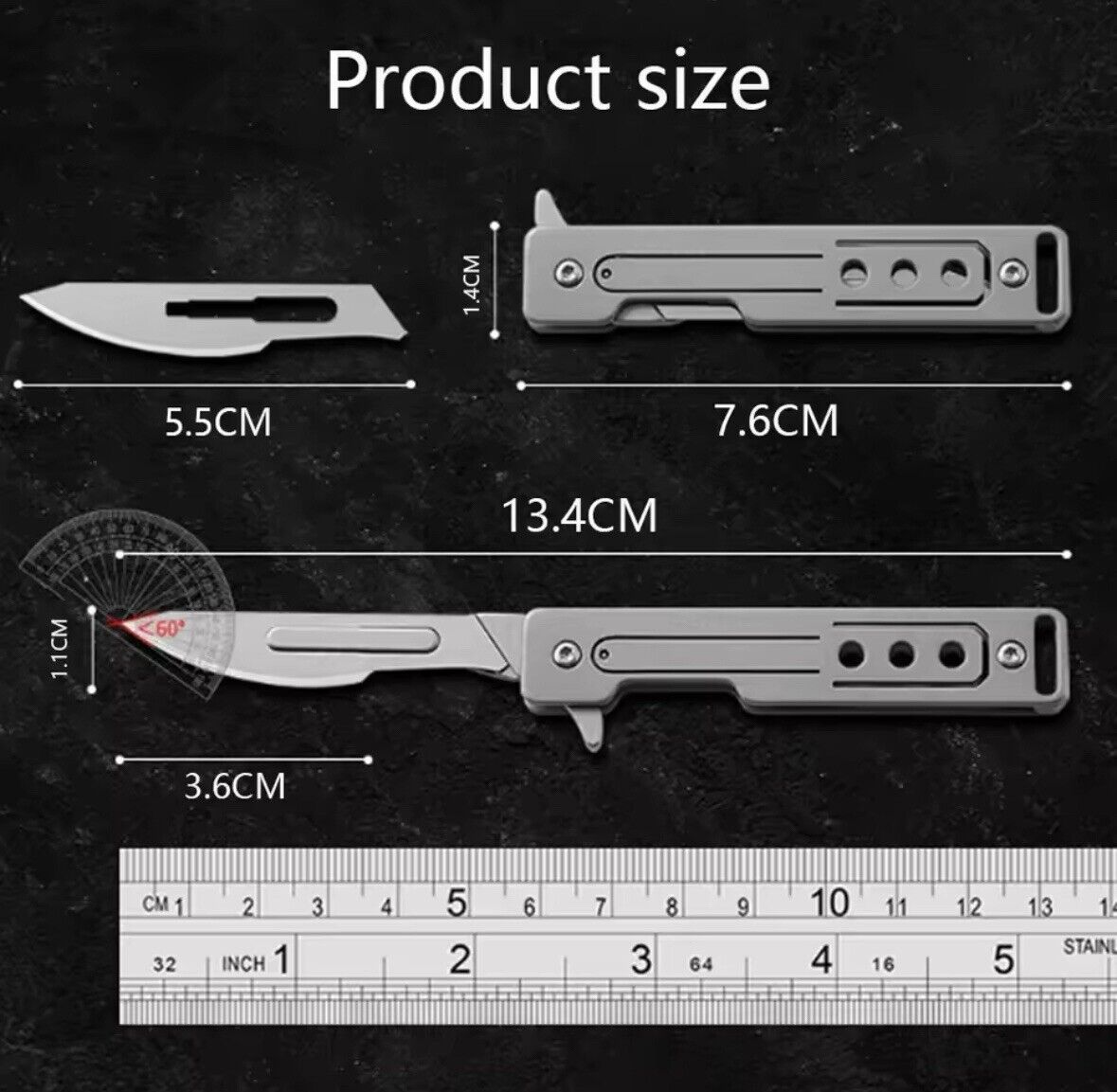 13cm Scalpel Folding Knife Titanium Alloy Pocket Knife 10Blades Outdoor Camping