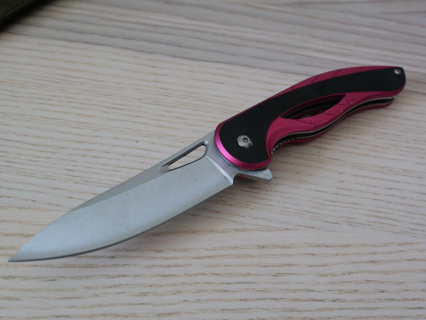 Full Size Pocket Knife PINK Girls Ladies Womens Self Defense Manual Opening Cute
