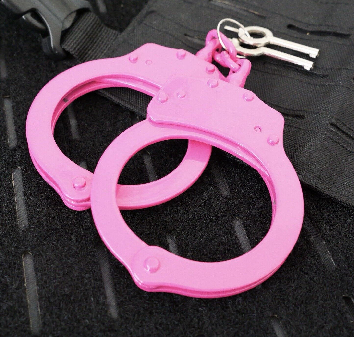 Pink Hand Cuffs Ladies Law Enforcement Security Heavy Duty Cuffs Pink Keys Lock