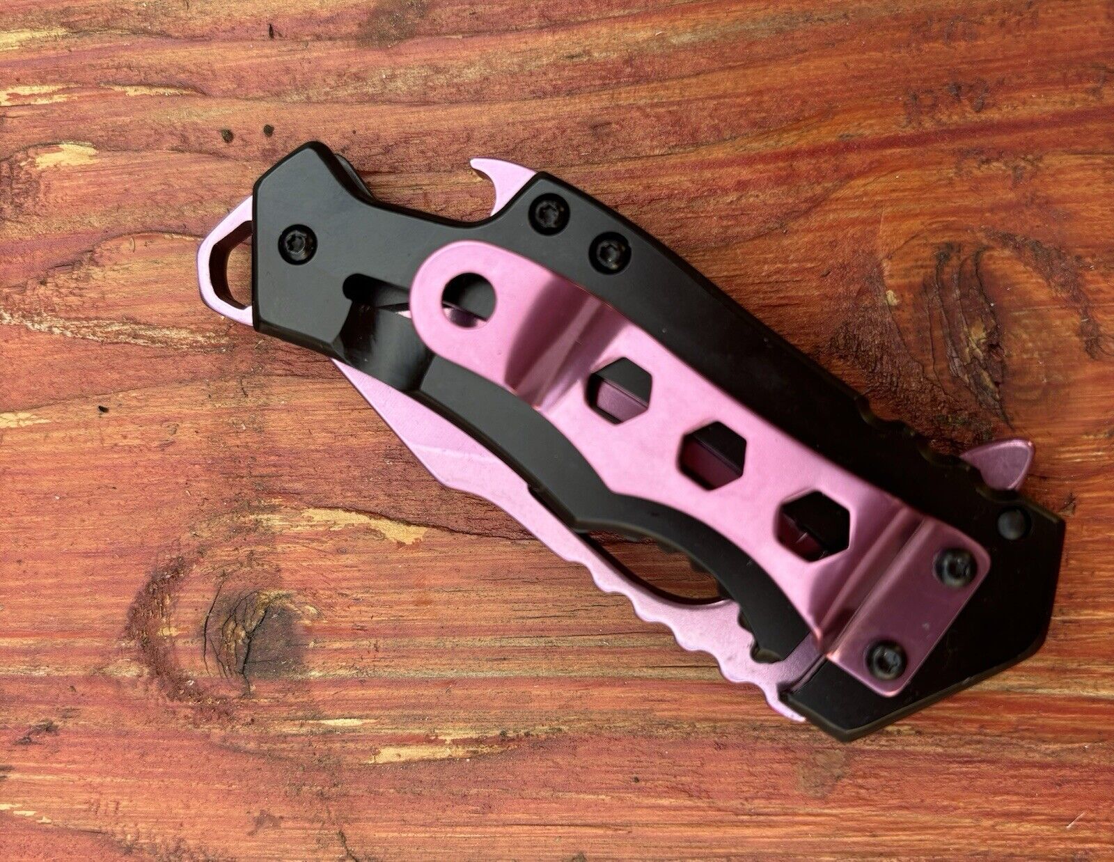 Mini Pink Pocket Knife Cute Girly Spring Assisted 2” Blade Bottle Opener Black