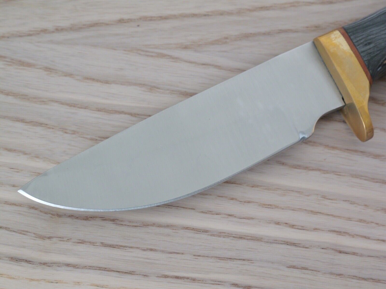 9" Fixed Blade Knife Carbon Steel Hand Forged Brass Guard Custom leather Sheath