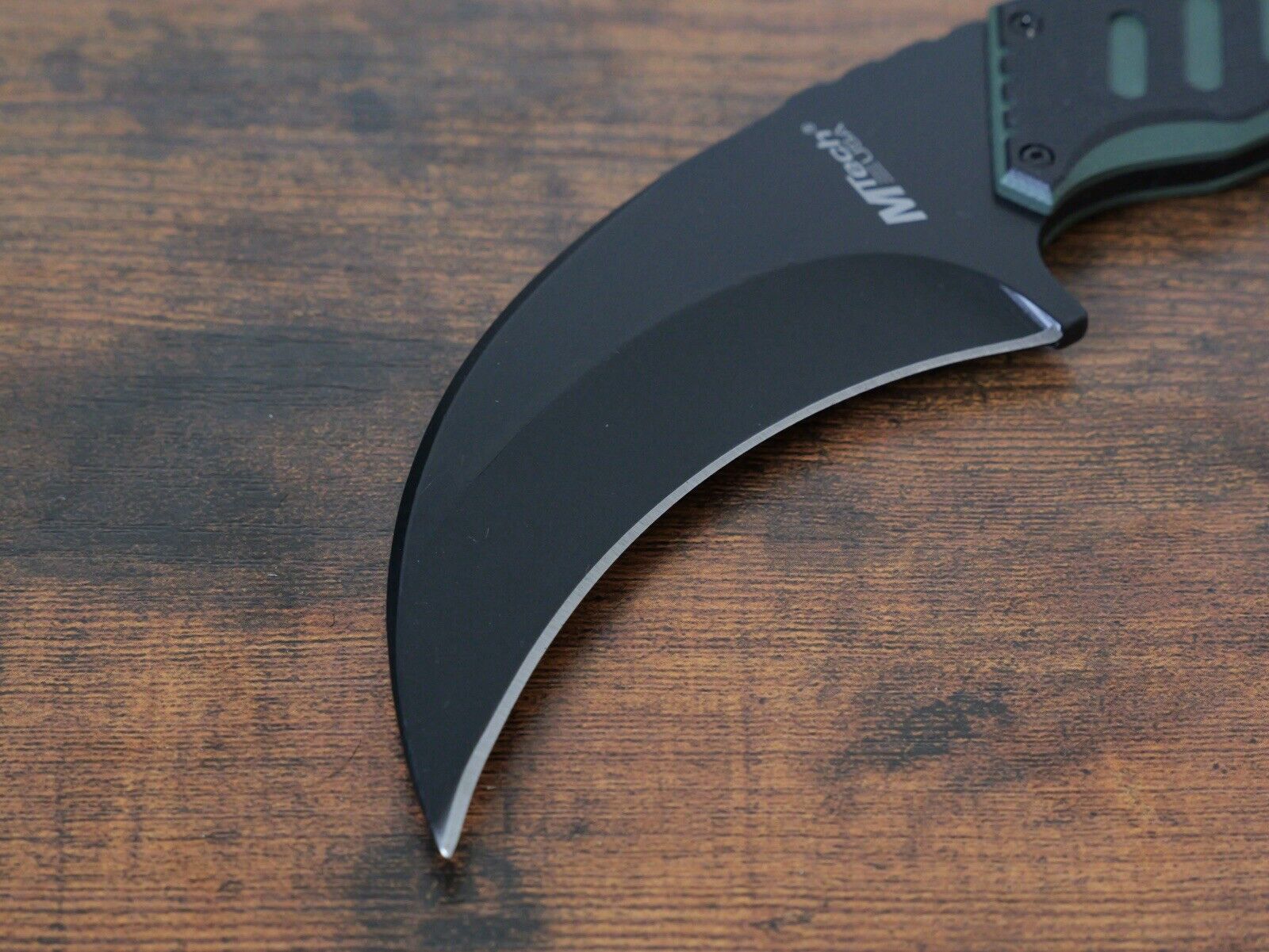 7.5” Fixed Blade Knife Karambit Black G10 Scales Hard Sheath Belt Loop Stealth