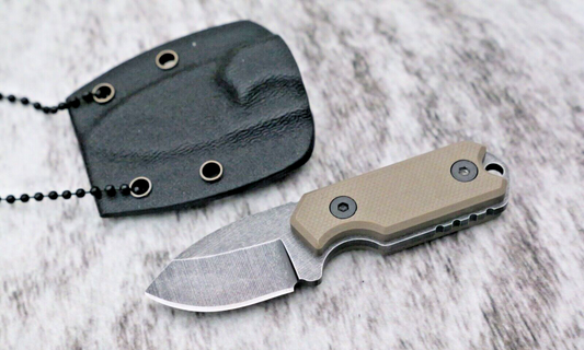 tiny neck knife 9cm full tang kydex sheath 3cm blade ball chain conceal carry