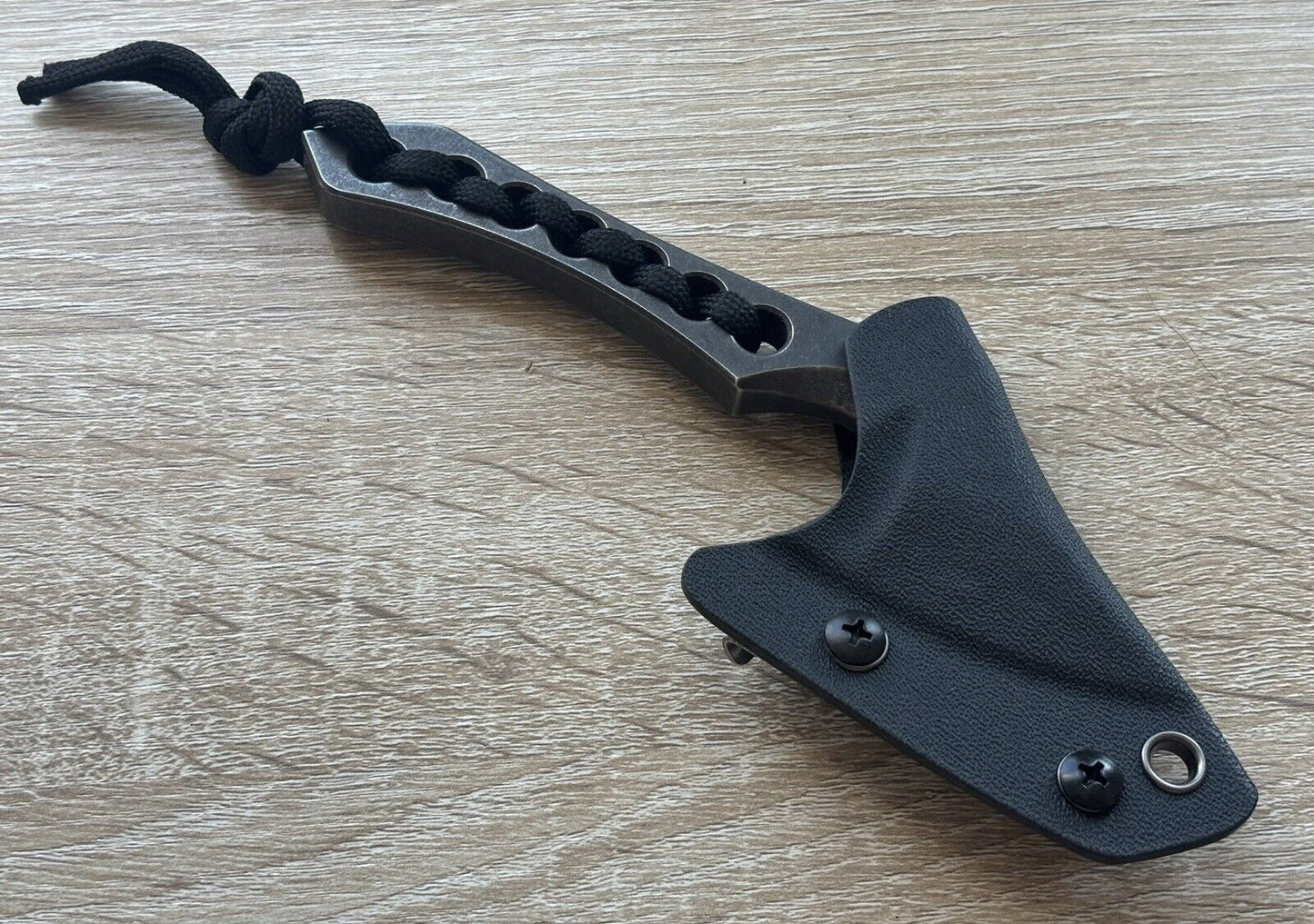 Mini Hatchet Kiradashi Knife Fixed Blade Kydex Sheath 61hrc 9cr18mov 10mm Thick