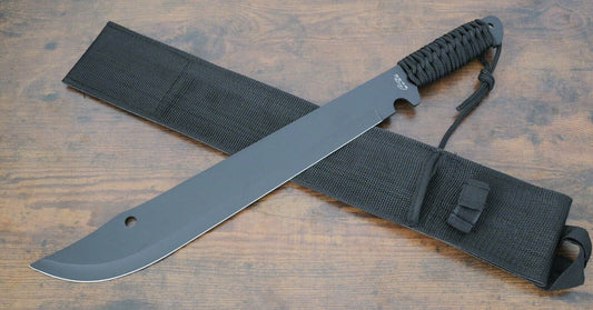 21” Machete Black Tactical Stealth Ops Nylon Sheath Back Strap Belt Loop Sharp