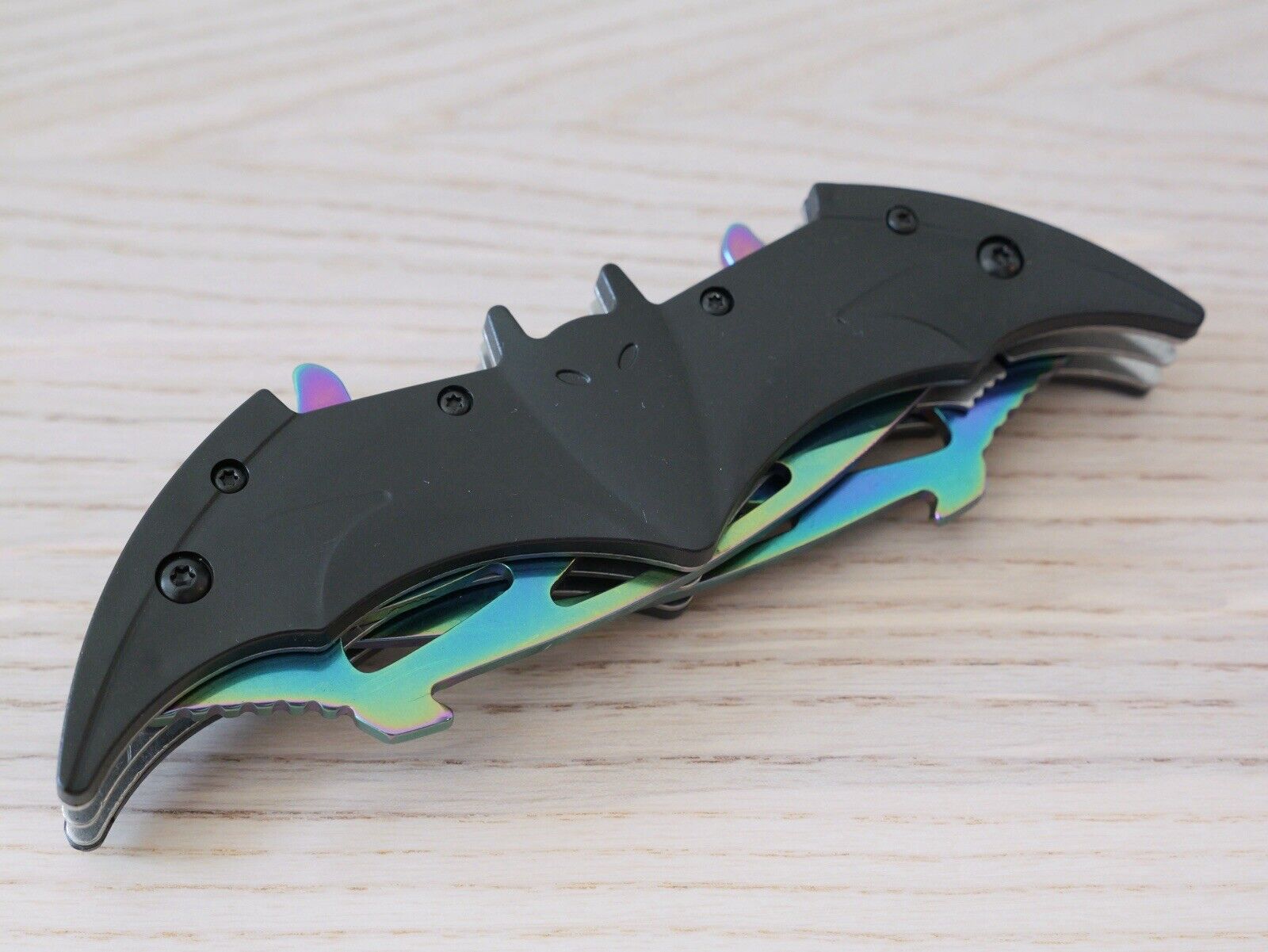 DARK KNIGHT SPRING ASSISTED DUAL BLADE BATMAN TACTICAL FOLDING Pocket KNIFE Rgb