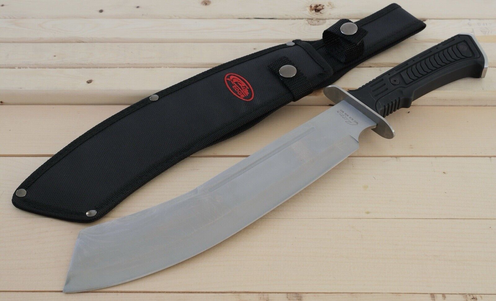 16” Mini Bushcraft Machete Rubber Handle Nylon Sheath Heavy Duty Curved Blade