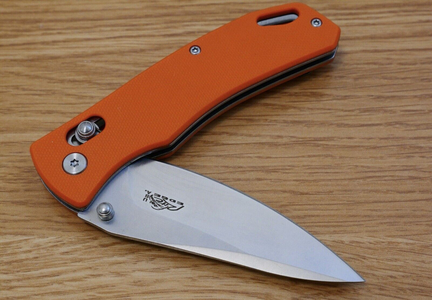 Full Size Folding Pocket Knife Safety Orange Work Knife Deep Carry Clip 8CR13