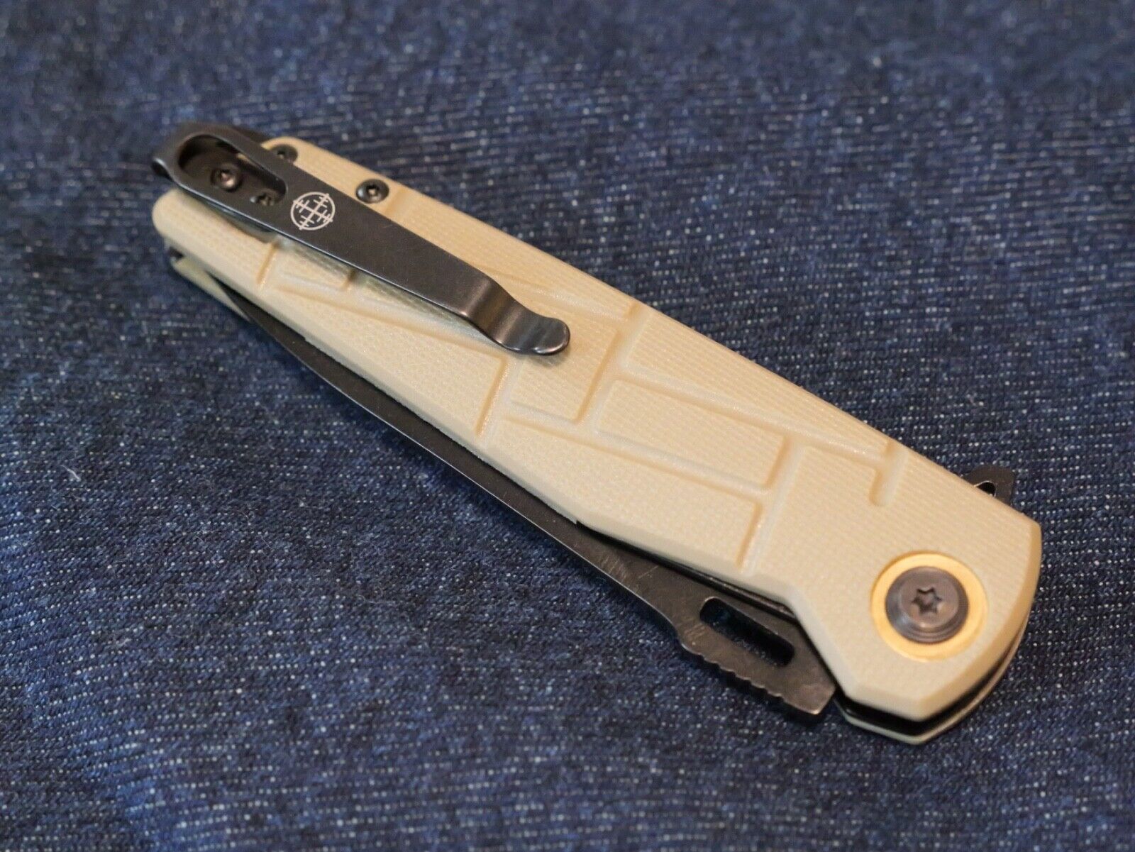 Elite Tactical Desert Spring Assist Pocket Knife 8CR13 Black Blade Tan Handle