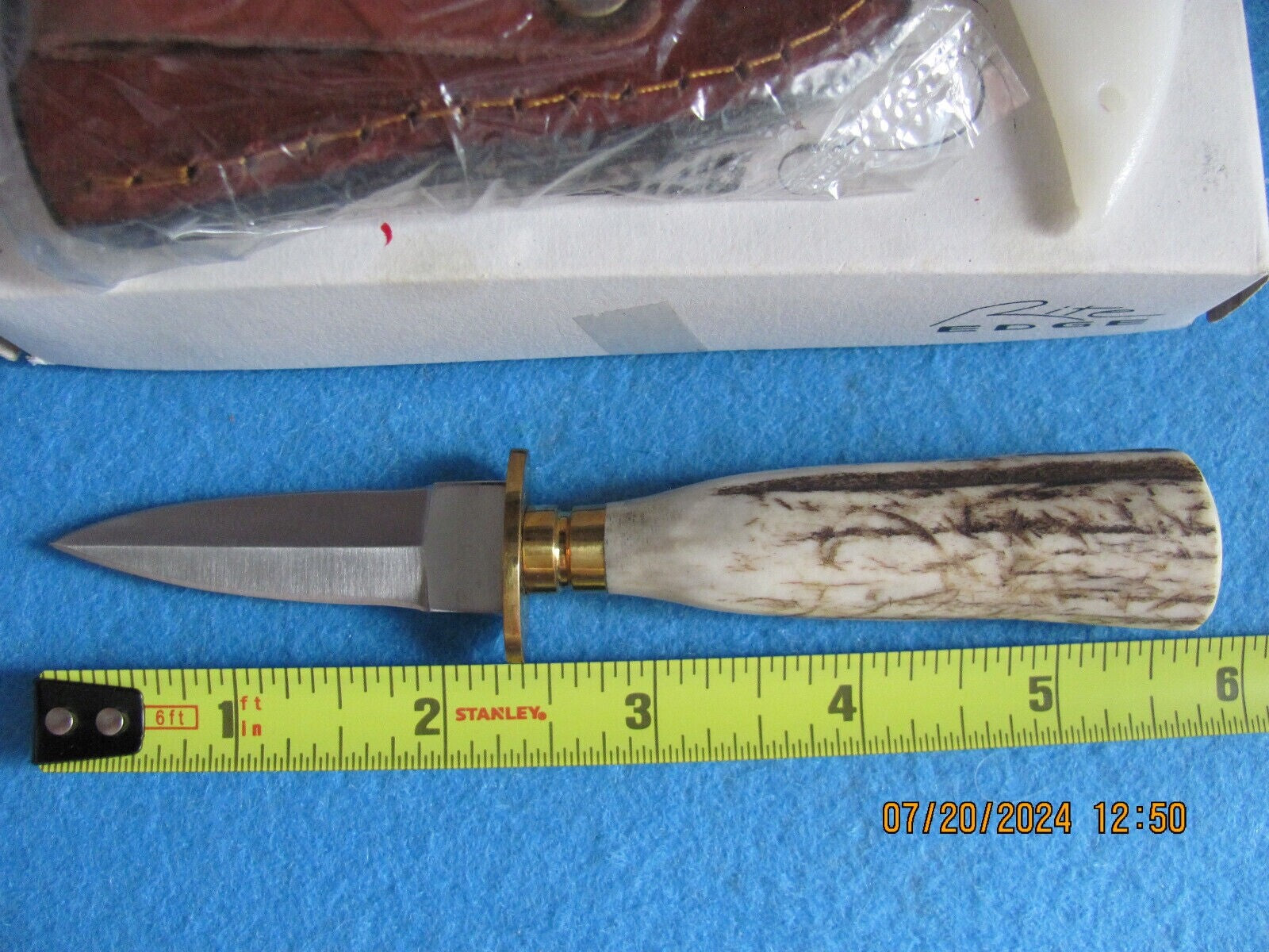 5.25" SMALL DAGGER SPEAR POINT DOUBLE EDGE LEATHER SHEATH